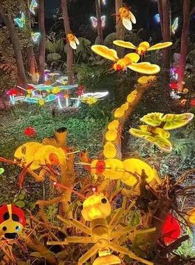 昆虫发光LED蚂蜻蜓猫头鹰蚂螳蚱鹰蛐蛐螂蜜蚁EHO蜂老造型景观灯