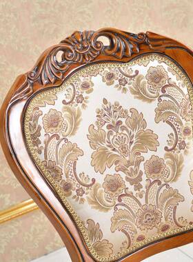 色欧式木餐椅仿28758古直靠背椅子酒店餐厅椅实子布艺扶手椅厂家