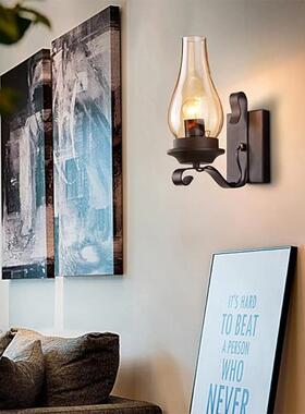 式乡美村复古工业风台煤烛油壁灯卧室床头意个性创阳台92473走廊