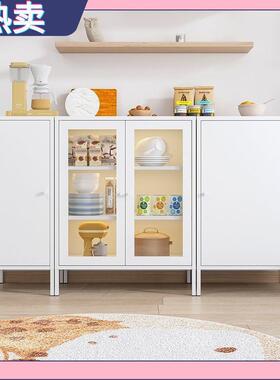 铁皮柜铁艺铁艺餐柜用柜厨房收家纳柜客厅封SOW闭式橱储物边柜铁