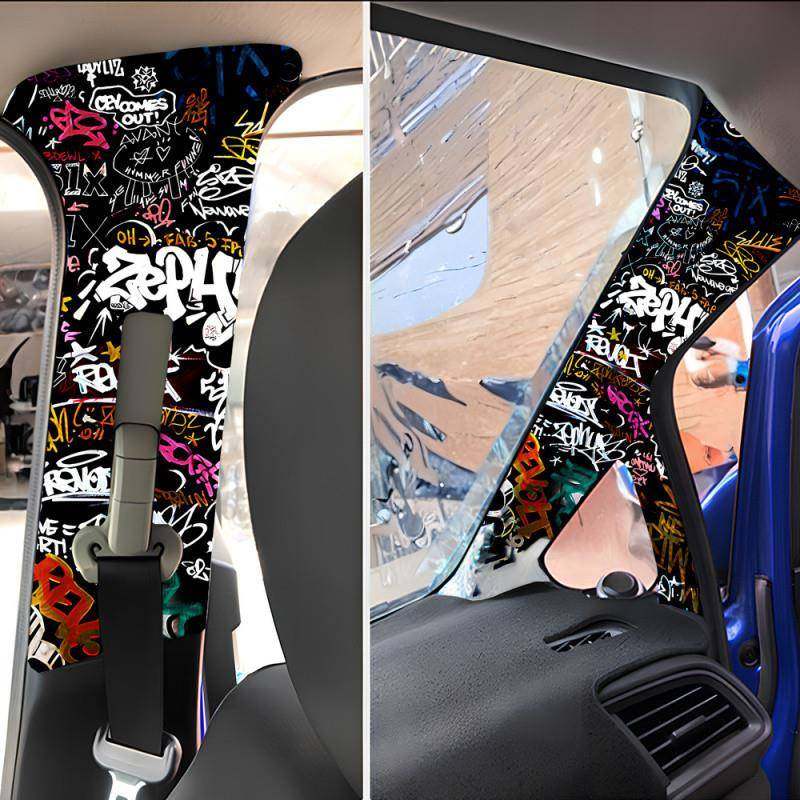 8Y汽车顶棚布AZ新B柱粘自带背胶布料改色和风内饰贴纸翻EIZ改装脱