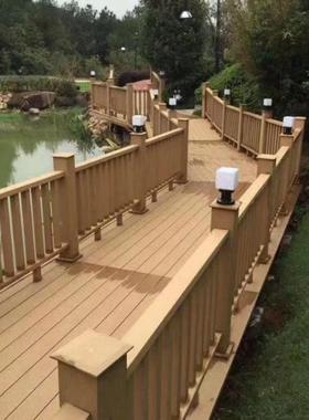 户外景观塑木栈道平台防亭腐木塑手WNB园扶水上凉栅公栏