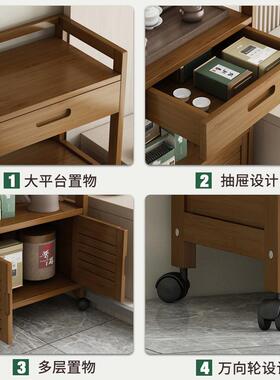 阳台移FS7S6HJM动泡茶边桌沙发边几带简抽屉茶车茶具餐柜茶几茶约