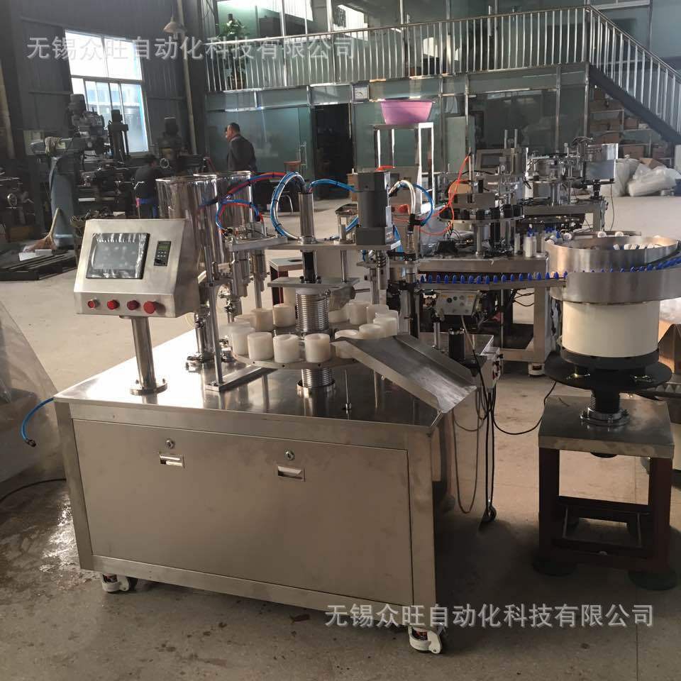 水彩颜料全自动灌装生产线自动上瓶机旋盖灌装自动贴标白胶罐装机