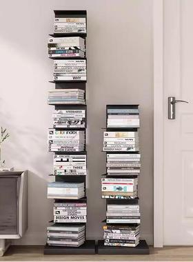 简易书架落地厅置制物架家用书柜客收纳展示形架钢转LY70023角隐