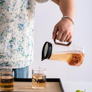 欢创大意玻璃几、茶壶冷水壶套装容量水壶夏季家用花果茶茶壶凉水