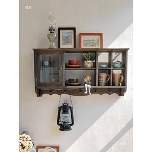zak架ka置物层架壁板挂复餐厅收纳吊柜实木墙上装饰搁田园原zakka