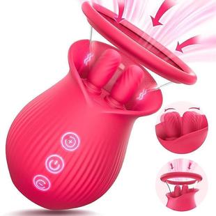 Tongue Licking Clitoral Rose Vibrator 10 Wiggling Vibrating