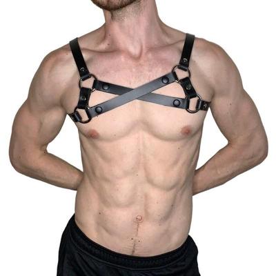 Man BDSM Harness PU Leather Fetish Gay Lingerie Erotic Body