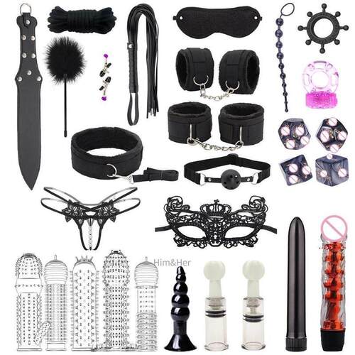 BDSM Sexlove Suit Adult Handcuffs Nipple Whip BDSM Sex