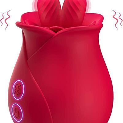 Sex Tongue Licking Vibrator Rose Toy Nipple Vagina Sucking
