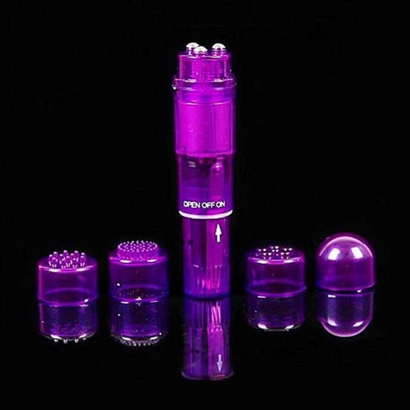 Mini Sex Dildo Vibrator Pen With 4 Massage Heads Vibrating A