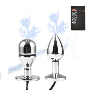 Small Electric Shock Metal Butt Plug Bi-polar Electro Stimul
