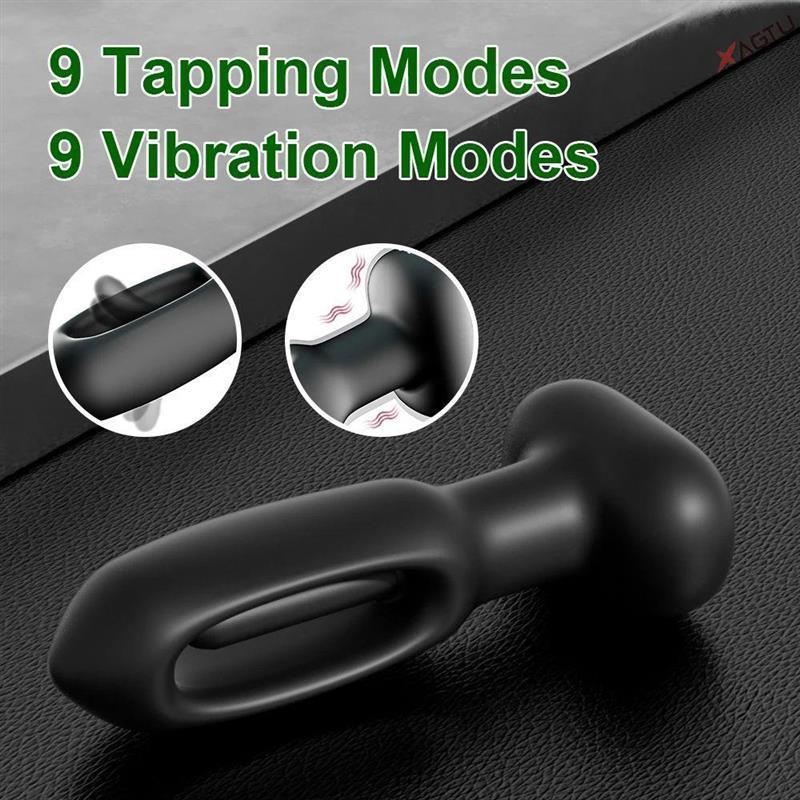 Tapping Prostate Massager Vibrating Butt Plug Anal APP Vibra