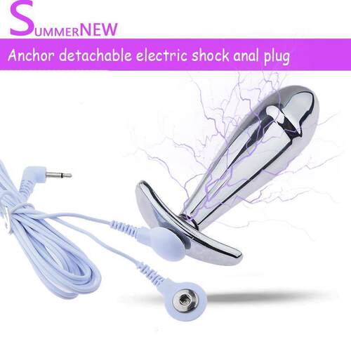 Electric Shock Anal Plug Penis Ring Dildo Metal Anal Dilator