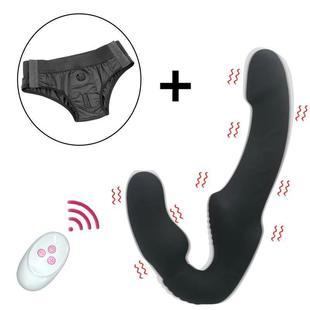 Strapless Strap on Dildo Vibrators for Women Double Head Vib