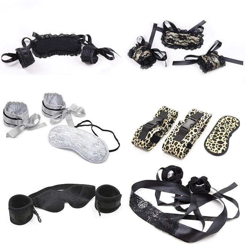2Pcs/set Handcuffs Blindfold Cuff Restraints BDSM Bondage Ge