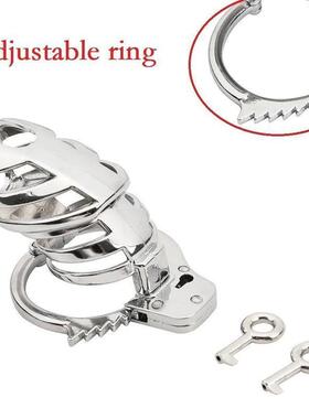Metal Male Small Penis Cage Adjustable Ring Lock Bondage Bir