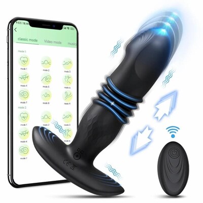 Telescopic Butt Plug Anal Vibrator Prostate Massager Dildo