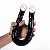 head Realistic Dildo Double Long Jelly Ended