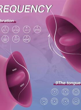 Rose Clitoral Licking Tongue Vibrator 2 in 1 Nipples Stimula