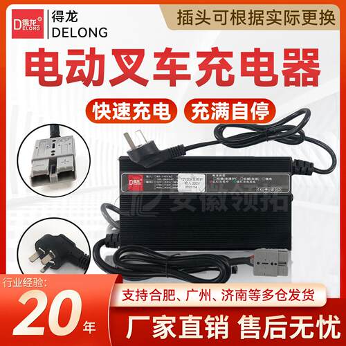 电动叉车充电器12v15A洗地机充电器24v10A铅酸电池得龙充电器智能