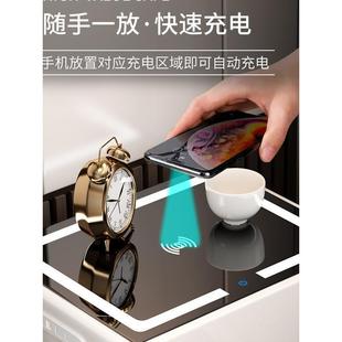 智能801带卧保险多箱床头柜一体功y能小型简约现代轻奢家用室白色