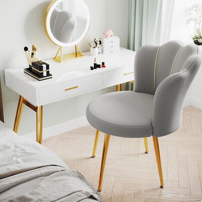 网花瓣椅家美用甲店梳妆红凳卧室海绵妆椅子宿AMX化舍纯色乳胶旋