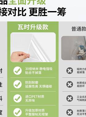 乳漆墙胶面保贴护膜静电墙贴透明F997HJT7脏防墙可移除纸自粘防水