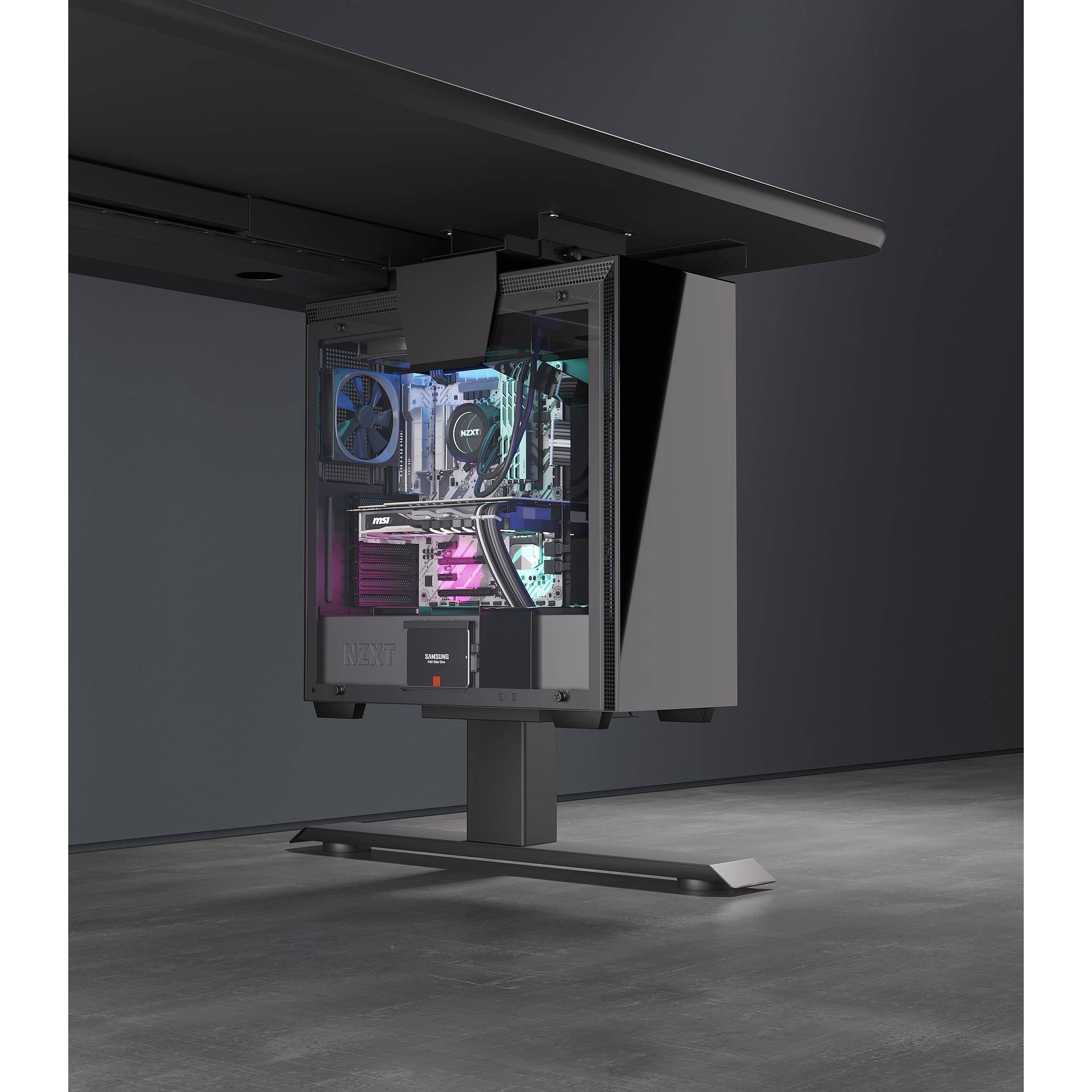 主脑机托架升降桌免打FS736757孔电机箱脑挂挂架悬式中小主机电挂