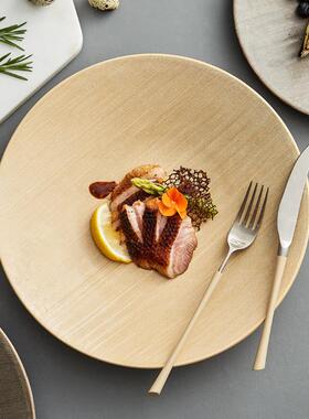 复古陶瓷西装菜盘子餐牛排意面盘商用式餐厅创BZL意甜品摆盘仪感s