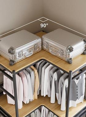 转角帽衣帽架落地衣架卧室入户衣开放挂式衣柜立式衣架88333金间