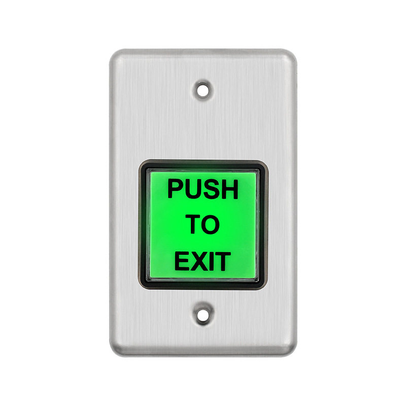PUSH TO EXIT 特种门禁开关金属面板自复位按键 欧美特殊出门开关