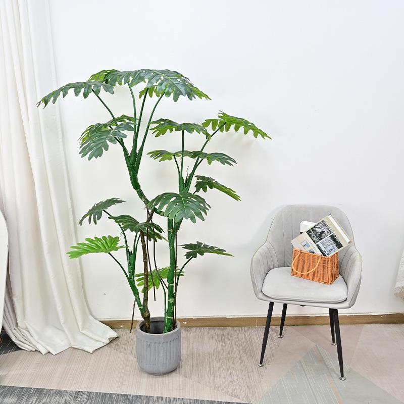 仿室真造喜芋大型落地绿植客厅盆栽内装饰假树林摆件龟zj451背竹