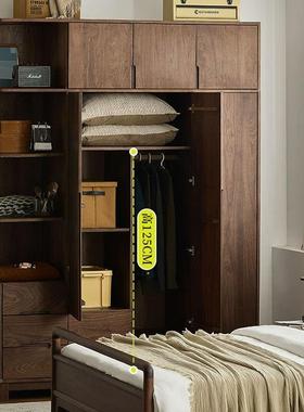 型北美全黑胡桃木转角柜开衣柜实木宋氏美学风侧放81613落地衣帽