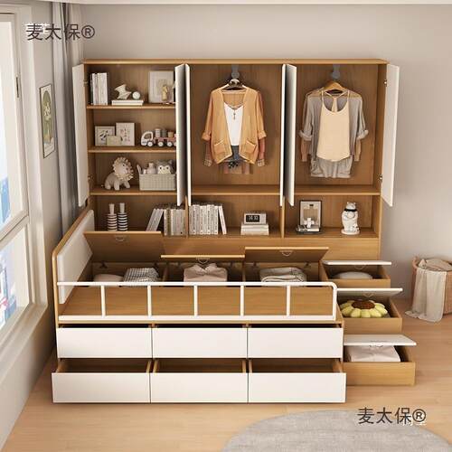 榻榻米床衣BED200-T柜体组合小户型多能护栏一单人床高储箱物功儿