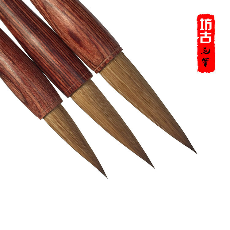 北尾纯狼毫笔书法老师纯狼豪毛头中楷毛笔古法手工制作跨境货源