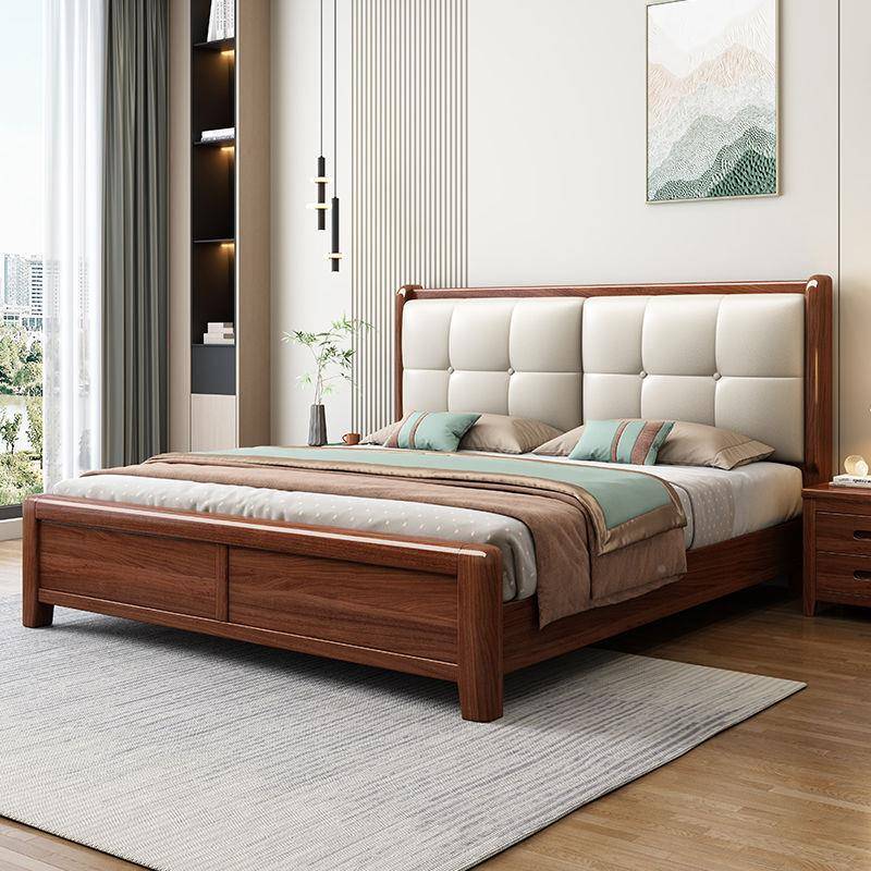 实双木床人床中8式1.5米储物床1XRO.米气压高箱卧床主床婚床现代