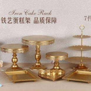欧店式铁艺蛋糕架套装架现代会简约甜品婚庆摆件QBO点心酒会舞道