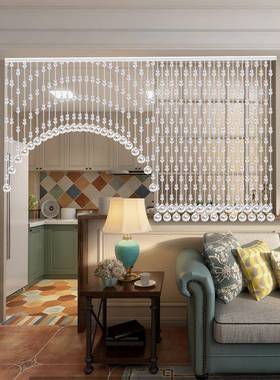 ǒ芦TYK珠帘水晶隔帘子客厅玄关免安装杆隔撑断卧室卫生间断网红