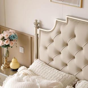 GY美式 米奶油风公. 轻奢1.5米实床现代简约木双LFR人床主卧18法式