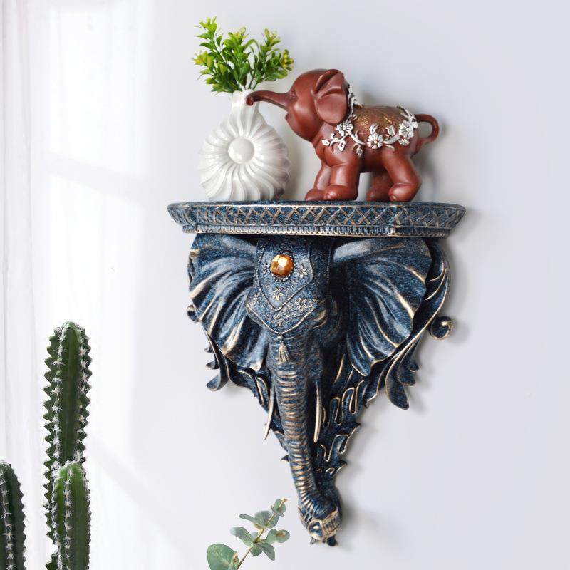 欧式装置物架创意墙上饰品客厅大壁象壁挂树脂工YOR艺饰品家居软