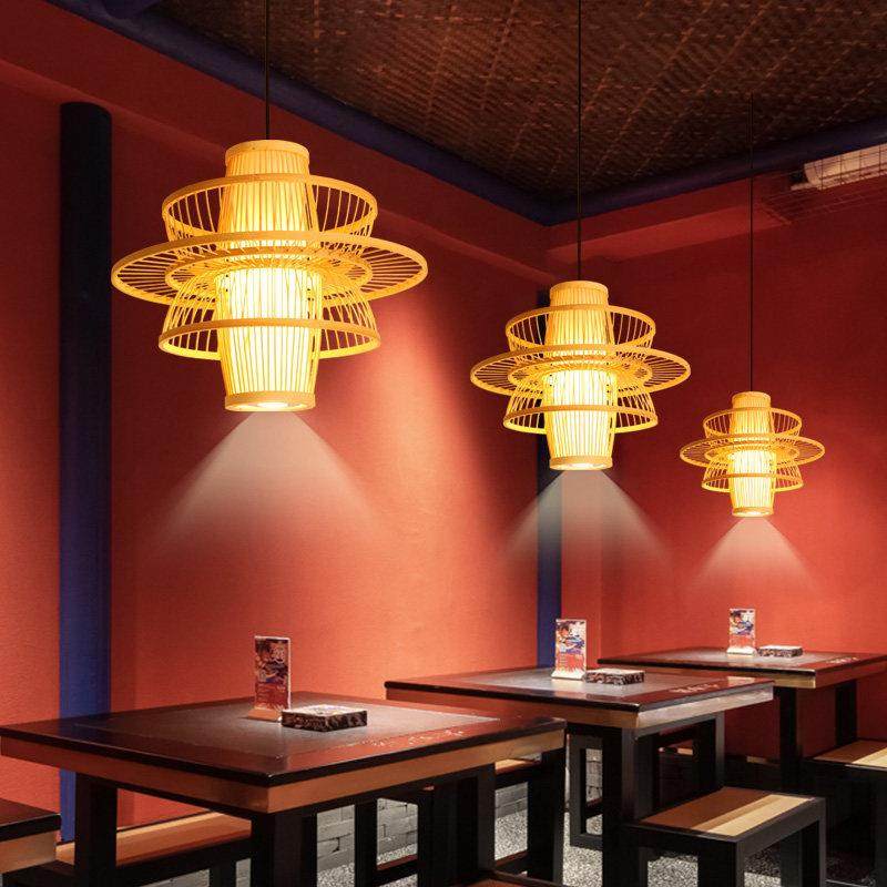 竹编房吊灯日式民宿餐厅931包竹灯笼茶室茶楼艺餐饭店酒饮店包间,家装灯饰光源,智能吊灯,淘宝优惠券,粉丝福利购,淘宝优惠卷