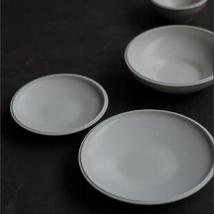 餐具套素暖白草木灰碗碟子家用中色式菜盘装点心盘TRM碟饭碗