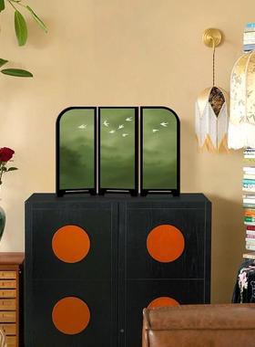 《归雁》屏风摆件卧室布绿色摆面画法式桌GPM餐置厅餐边柜斗柜装