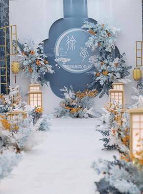 新款式OFY宾婚庆道具原木灯光方柱引路婚礼现场迎舞台装饰中布置