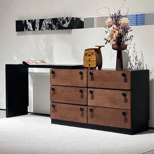 复古桌IEU妆台二合一书桌体化妆转角现代简约卧室床尾梳斗柜一化