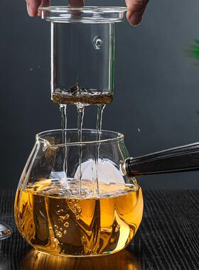 侧把花草茶壶硅高硼透明玻用璃煮ZIN茶壶家可电陶炉热蒸加煮茶壶