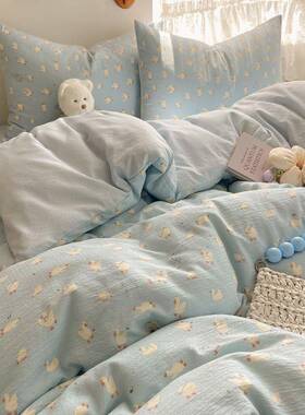 A类纯单棉床品四件套母婴级床双层纱单被套人舍学生宿LEJ三件套3