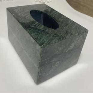 理石纸巾盒纸高端大GEG花绿抽盒石质纸抽客厅茶几盒家大用轻奢擦